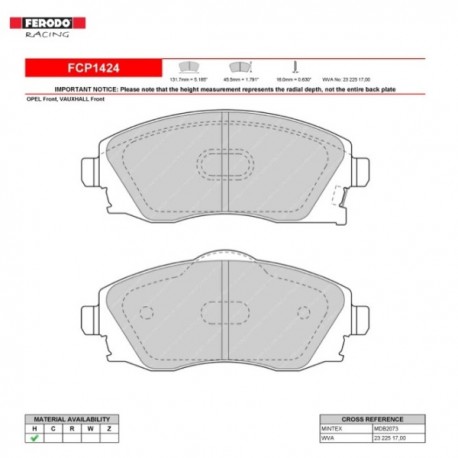 FERODO RACING- Pastiglie freno FCP1424H