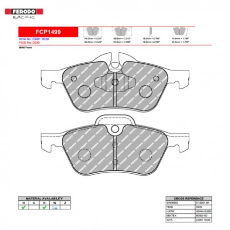 FERODO RACING- Brake pads FCP1499H