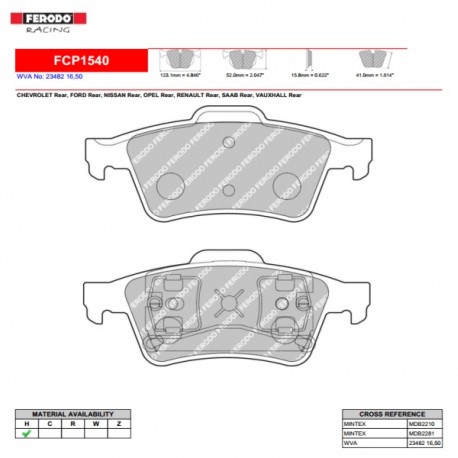 FERODO RACING- Pastiglie freno FCP1540H