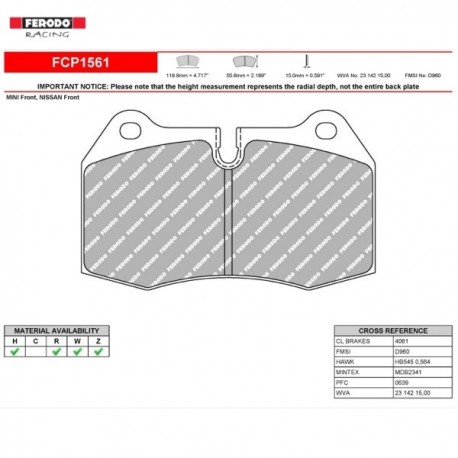 FERODO RACING- Pastiglie freno FCP1561H