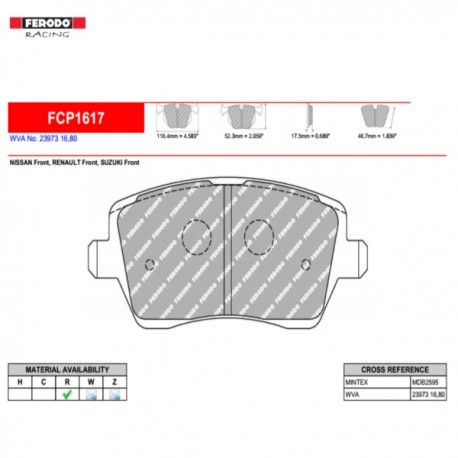 FERODO RACING- Pastiglie freno FCP1617R