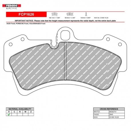 FERODO RACING- Pastiglie freno FCP1626H