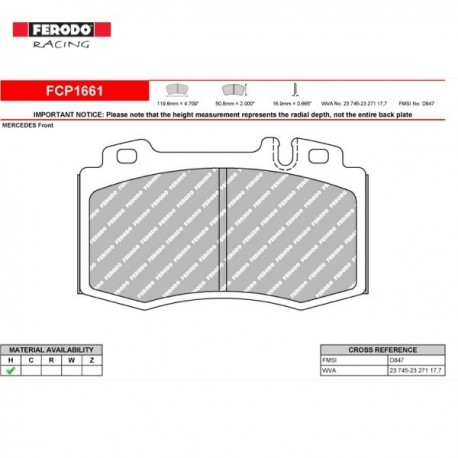 FERODO RACING- Pastiglie freno FCP1661H