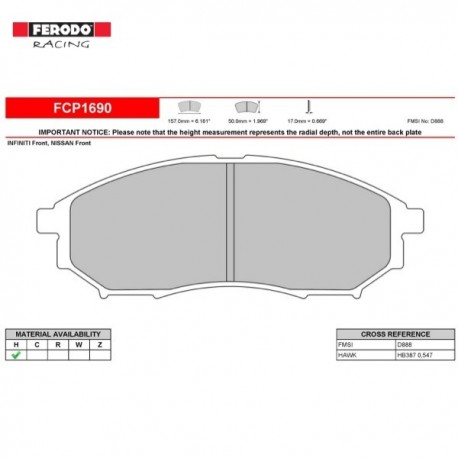 FERODO RACING- Pastiglie freno FCP1690H