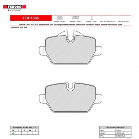 FERODO RACING- Pastiglie freno FCP1806H