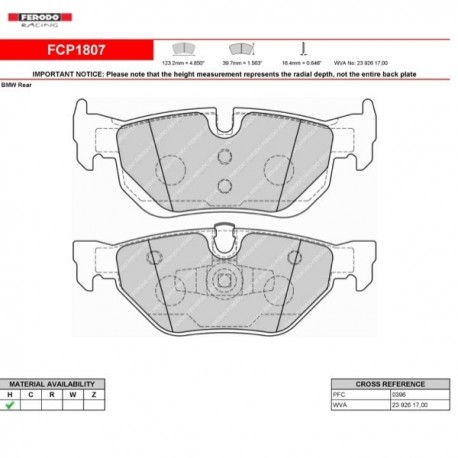 FERODO RACING- Pastiglie freno FCP1807H