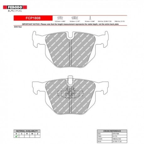 FERODO RACING- Pastiglie freno FCP1808H