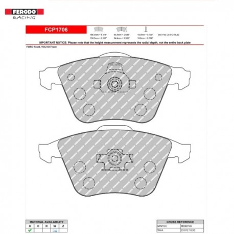 FERODO RACING- Pastiglie freno FCP1706H