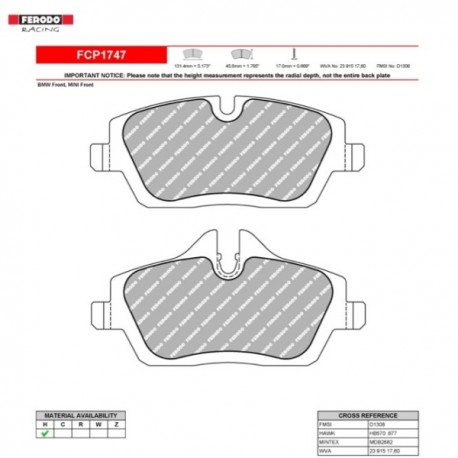 FERODO RACING- Pastiglie freno FCP1747H