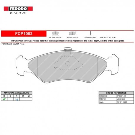 FERODO RACING Pastiglie freno FCP1082H