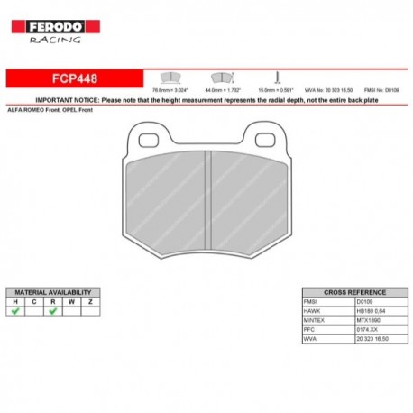 FERODO RACING Pastiglie freno FCP448H