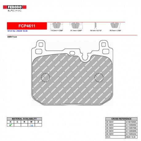 FERODO RACING- Pastiglie freno FCP4611W