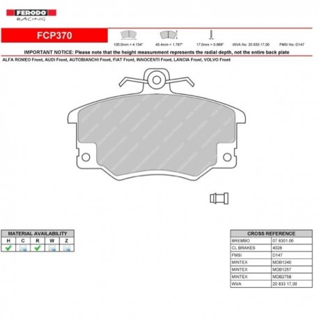 FERODO RACING Pastiglie freno FCP370R