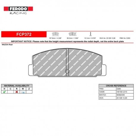 FERODO RACING racing pads FCP372H