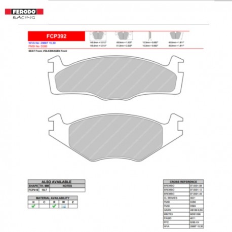 FERODO RACING Brake pads FCP392H