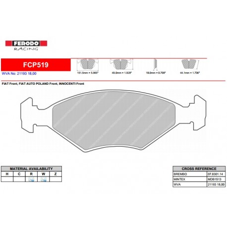 FERODO RACING- Pastiglie freno FCP519R