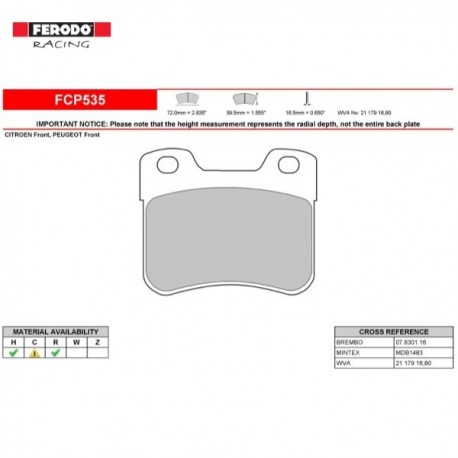FERODO RACING- Pastiglie freno FCP535H