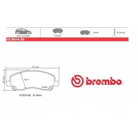 BREMBO - Brake pads 07.B314.09