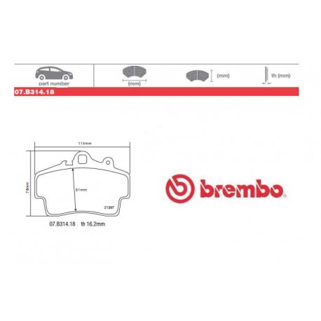 BREMBO - Brake pads 07.B314.18