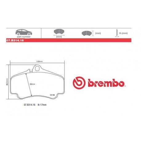 BREMBO - Brake pads 07.B314.16