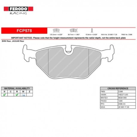 FERODO RACING- Pastiglie freno FCP578H