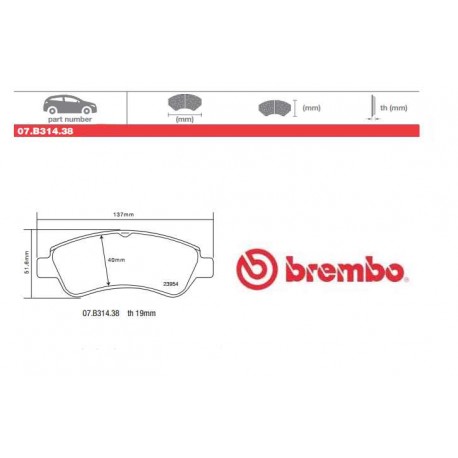 BREMBO - Pastiglie freno 07.B314.38