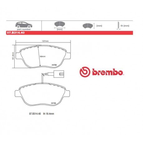 BREMBO - Brake pads 07.B314.40