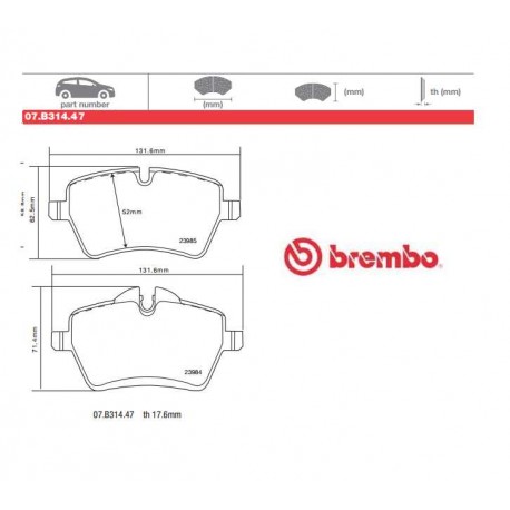 BREMBO - Brake pads 07.B314.47