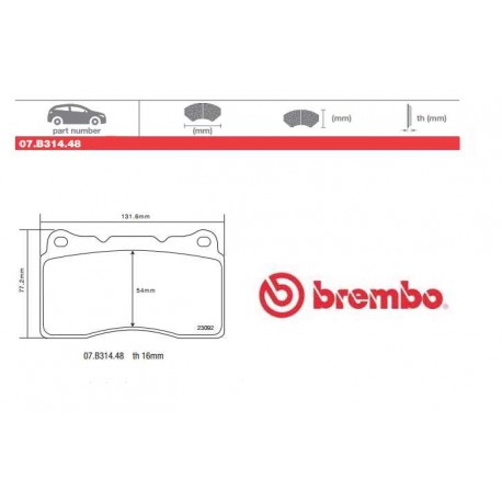 BREMBO - Brake pads 07.B314.48