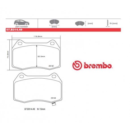 BREMBO - Brake pads 07.B314.49