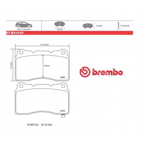 BREMBO - Pastiglie freno 07.B314.51