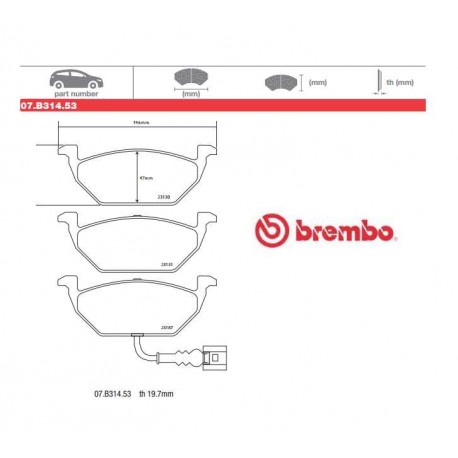 BREMBO - Brake pads 07.B314.53