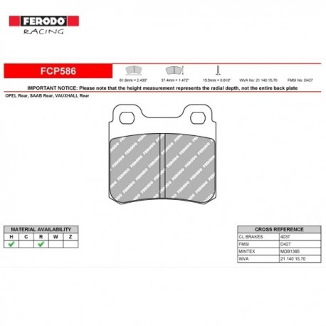 FERODO RACING- Pastiglie freno FCP586R