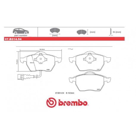 BREMBO - Brake pads 07.B314.54