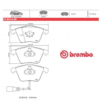 BREMBO - Brake pads 07.B314.55