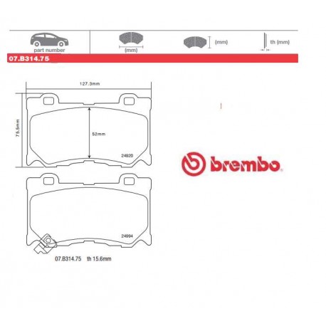 BREMBO - Brake pads 07.B314.75