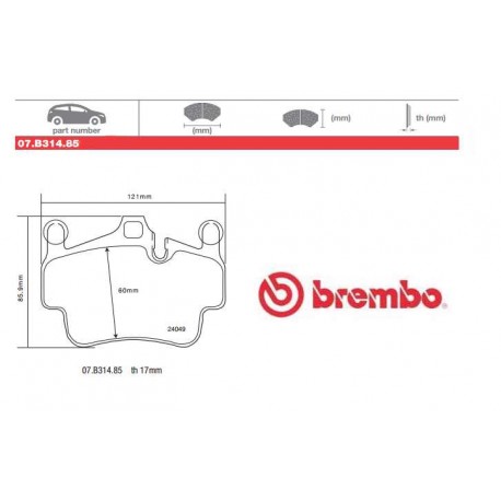 BREMBO - Brake pads 07.B314.85