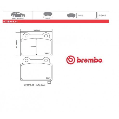BREMBO - Brake pads 07.B315.11 BREMBO - Brake pads 07.B315.11