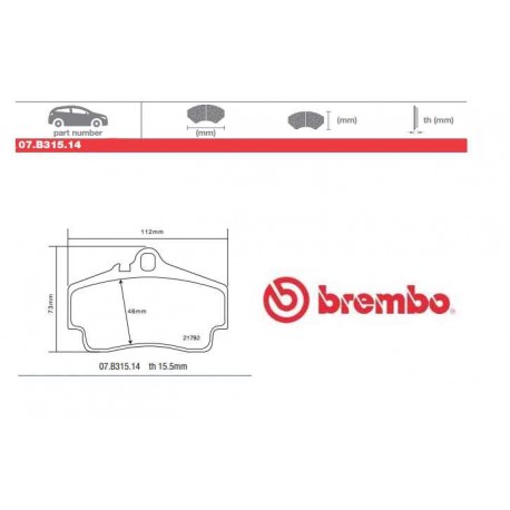 BREMBO - Pastiglie freno 07.B315.14