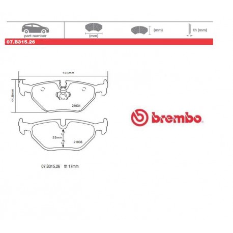 BREMBO - Brake pads 07.B315.26