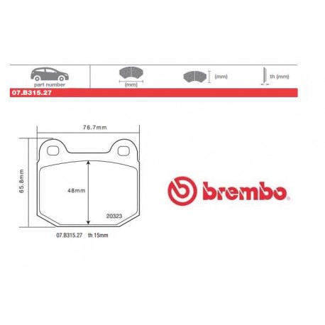 BREMBO - Pastiglie freno 07.B315.27