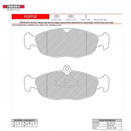 FERODO RACING- Pastiglie freno FCP732H