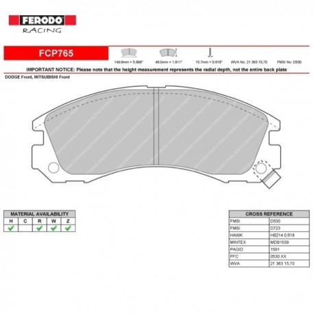 FERODO RACING- Pastiglie freno FCP765H