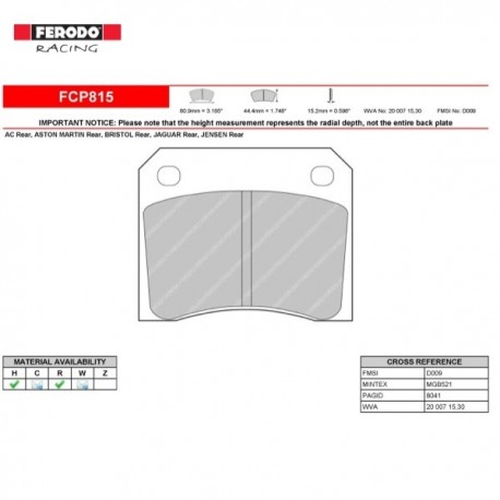 FERODO RACING- Pastiglie freno FCP815H