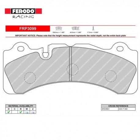 FERODO RACING Brake Pads FRP3099H