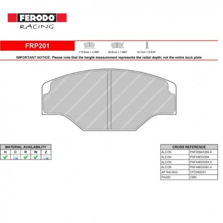 FERODO RACING Pastiglie freno FRP201Z