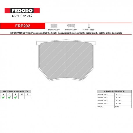 FERODO RACING Brake pads FRP202R