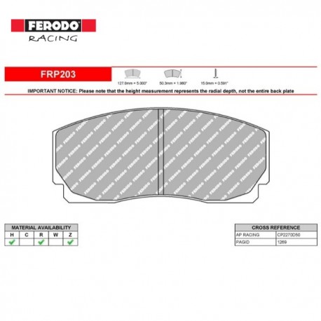 FERODO RACING Brake Pads FRP203Z