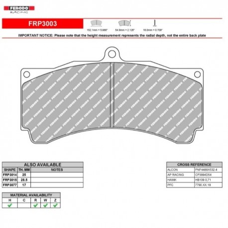 FERODO RACING-Pastiglie freno FRP3003R