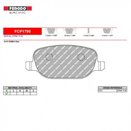 FERODO RACING- Brake pads FCP1795W